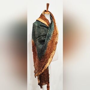 LARGE SHIBORI SILK SHAWL NWOT